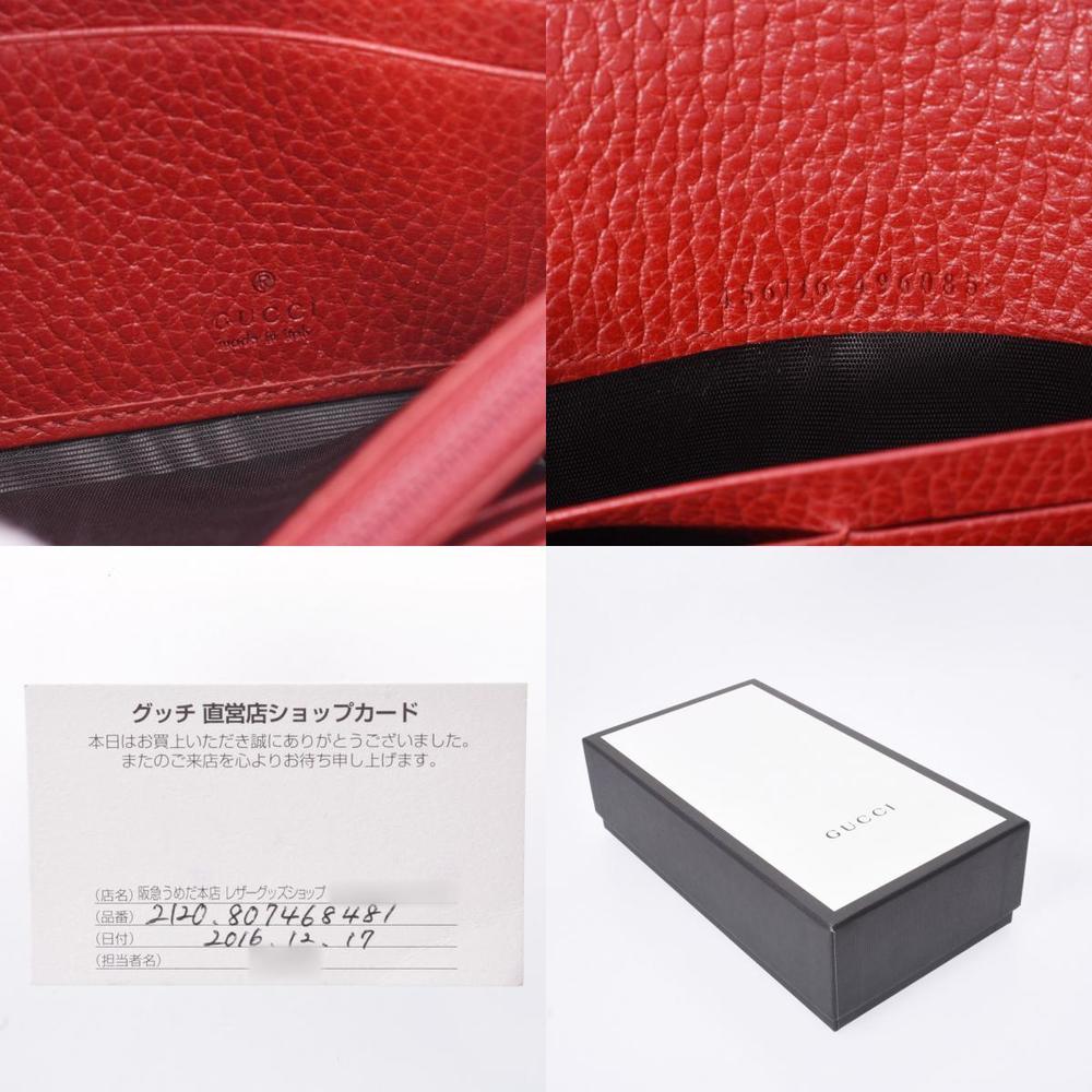 Gucci Zipper Calf GG Wallet Marmont Long Red - Picture 12 of 12
